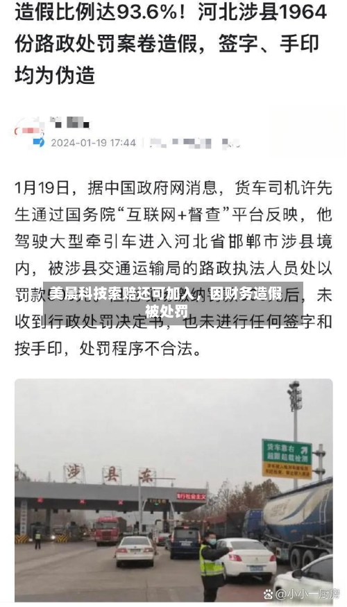 美晨科技索赔还可加入，因财务造假被处罚-第3张图片