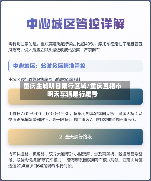 重庆主城明日限行区域/重庆直辖市明天车辆限行尾号-第2张图片
