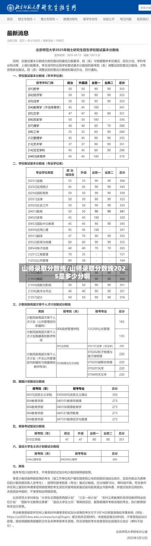 山师录取分数线/山师录取分数线2025是多少分啊