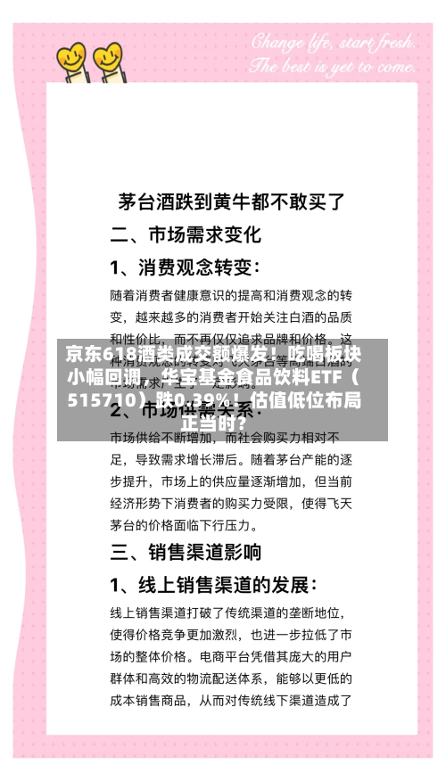 京东618酒类成交额爆发！吃喝板块小幅回调	，华宝基金食品饮料ETF（515710）跌0.39%！估值低位布局正当时？-第2张图片
