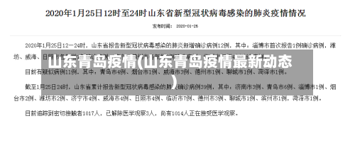山东青岛疫情(山东青岛疫情最新动态)