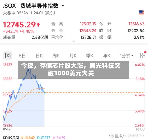 今夜，存储芯片股大涨，美光科技突破1000美元大关-第2张图片